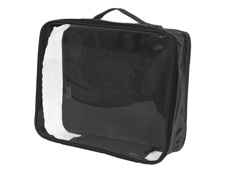 EzPacking Medium Clear Travel Packing Cube/See-Through Clothes Organizer for Carry on & Checked Suitcase, RV or Camping/Transparent Storage Cell/Doll Storage/Game Day Stadium Approved (Black) - Image 1
